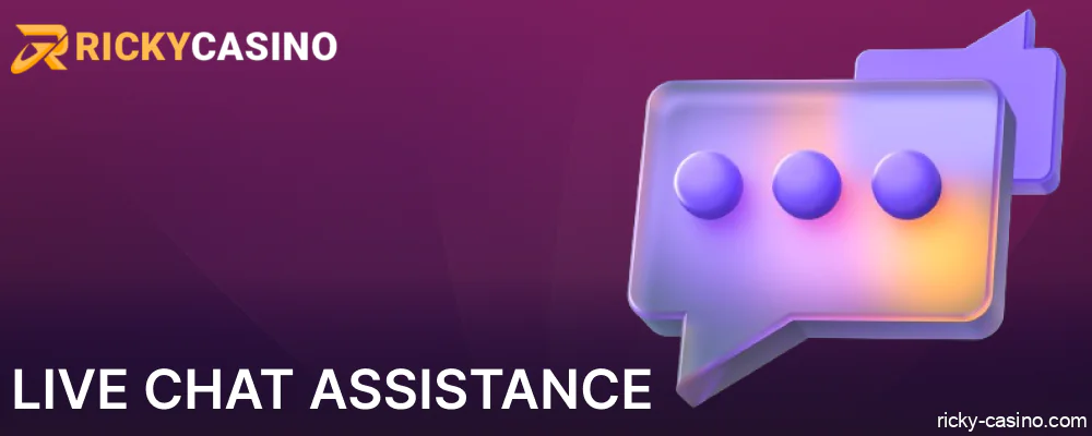 Contact Ricky Casino via live chat
